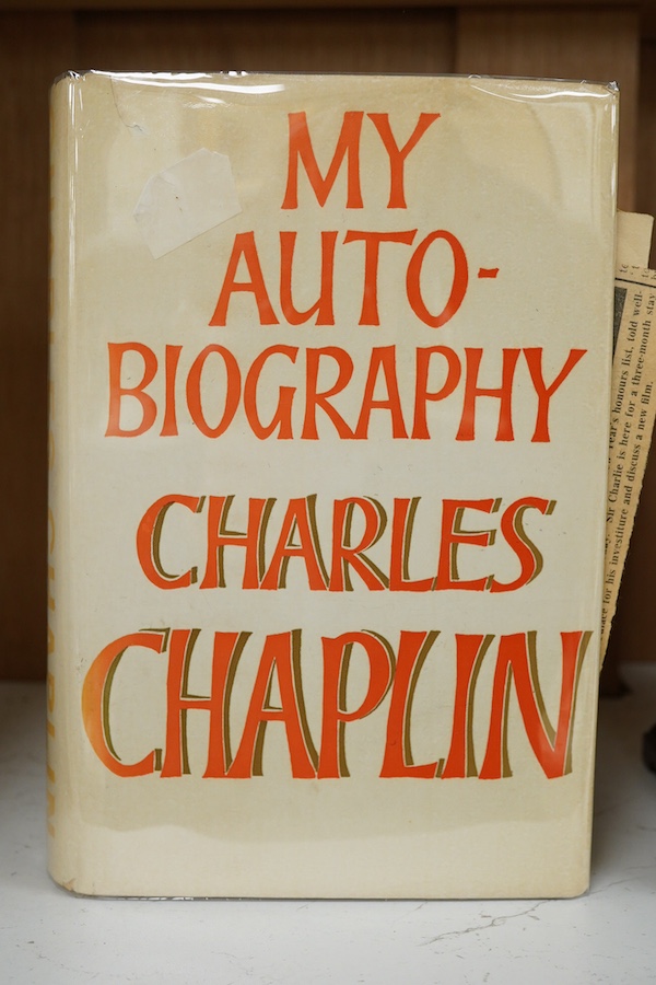 Chaplin, Charles - My Autobiography, 1st edition, 4th impression, photo. plates; publisher's cloth and d/wrapper. 1964. *inscribed by author on half title. Condition - dust cover torn, leaves have aged edges